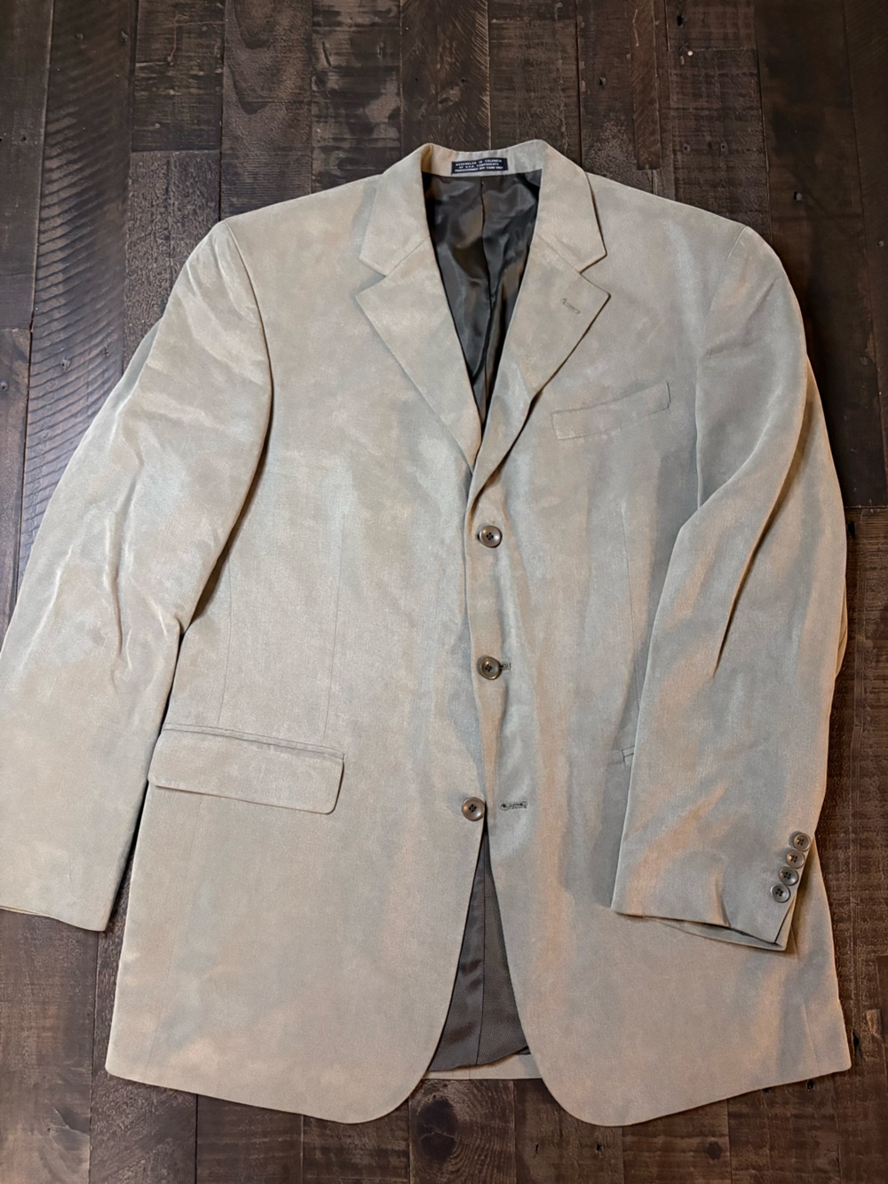Oscar de la Renta Men's Light Beige Suede Trench Coat